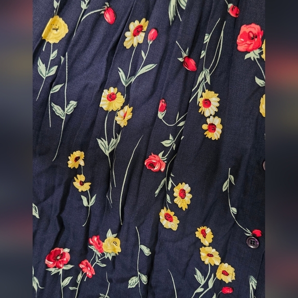 NWT Vintage Floral Navy Skirt Size Large - Picture 6 of 7